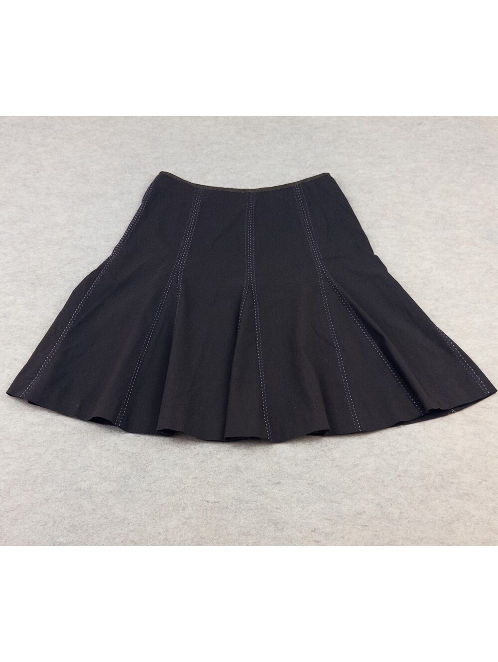 Vintage Elevenses Anthropologie Brown Paneled A-Line Skirt Contrast Stitching 4